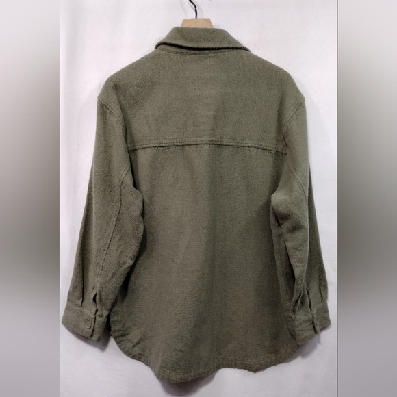 American Eagle Button Front Shacket Women's L Green Boho Retro 90s Y2K Casual - Picture 7 of 9